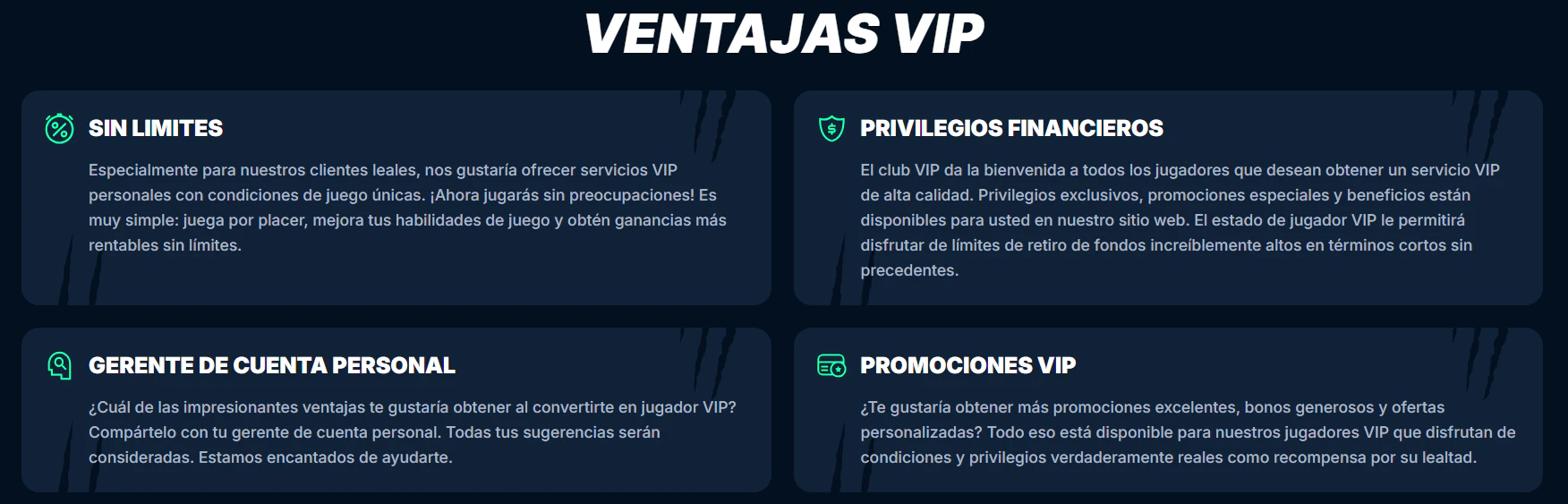 Programa VIP: niveles y ventajas